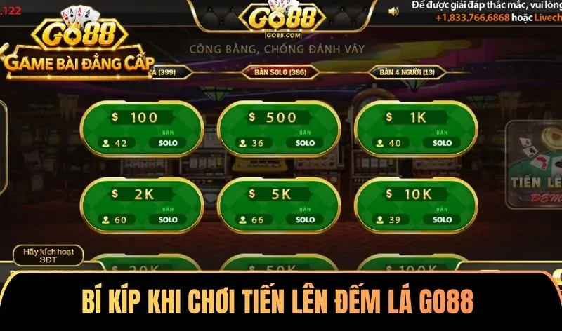 5 Bí kíp “xương máu” khi chơi Tiến lên đếm lá Go88
